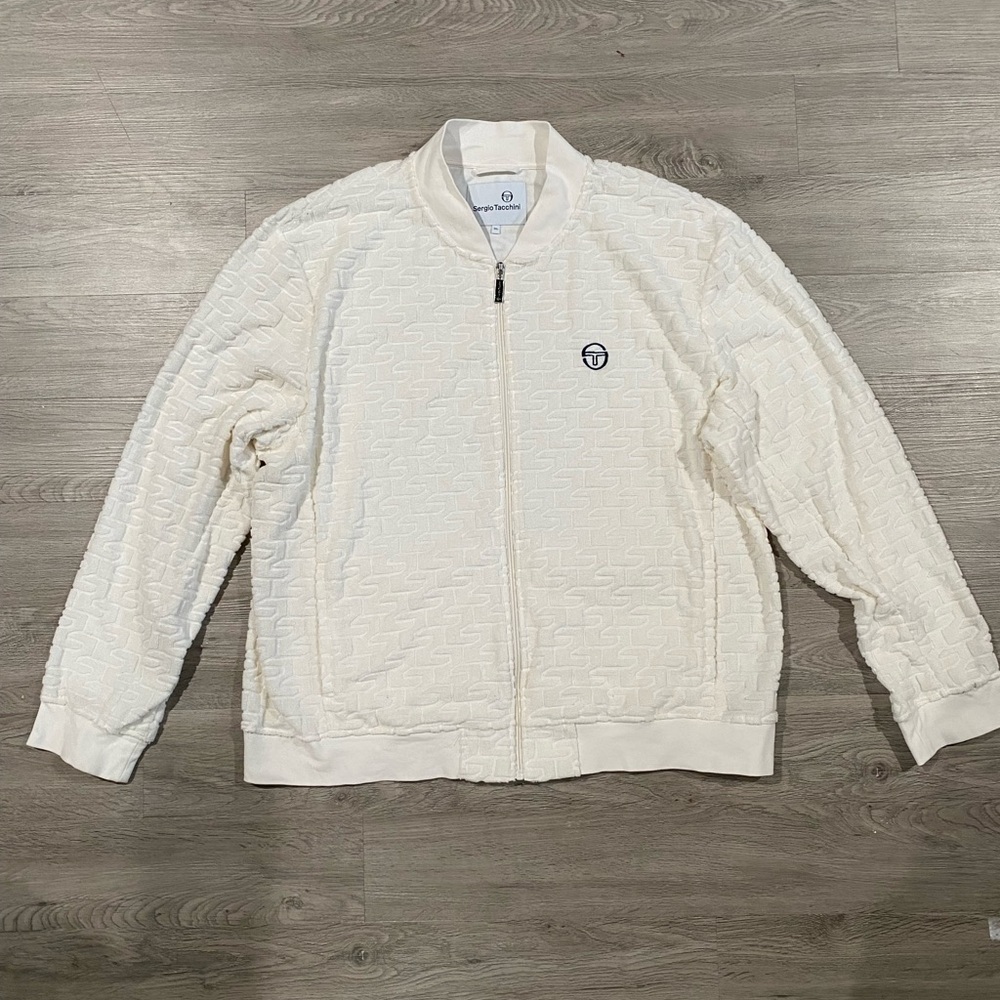 Sergio Tacchini Livata Logo Jacquard Cotton Blend‎ French Terry Cloth 3XL - Picture 3 of 10